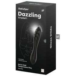 Satisfyer Gode en verre Dazzling Crystal 1 - 18 x 3.6cm Noir